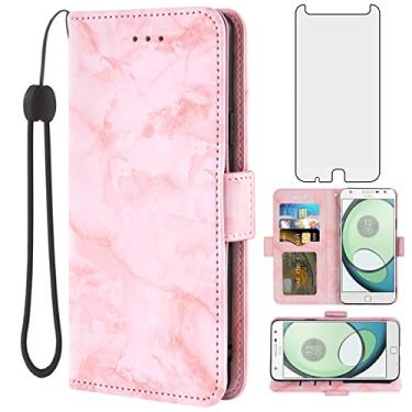 Imagem de Asuwish Compatível com capa para Moto Z Play e protetor de tela de vidro temperado, acessórios para celular, compartimento para cartão, suporte, flip mármore, carteira, capas de telefone para Motorola