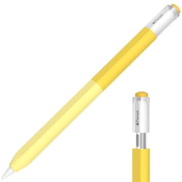 Imagem de AZF Capa iPencil compatível com Apple Pencil (USB-C), capa de silicone de cor gradiente, aderência confortável, macia e antiderrapante, suporta fixação magnética. (amarelo)