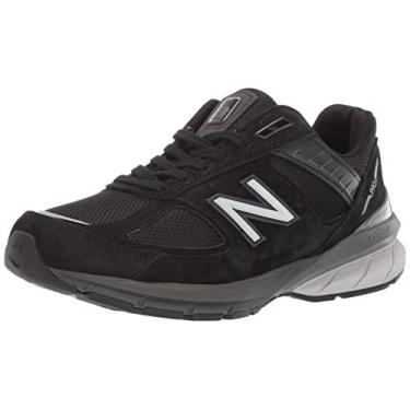 Imagem de New Balance Tênis feminino 990v5 fabricado nos EUA, Preto/prata, 5.5 X-Narrow