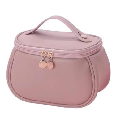 Imagem de Necessaire Bolsa Porta Maquiagem Make Organizador Dobrável Divisória Cosméticos Feminina Organizadora Repartições Portátil (Rosa)