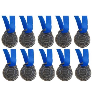 Imagem de Kit C/10 Medalhas de Ouro Prata ou Bronze Honra ao Mérito C/Fita Azul 