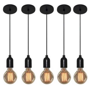 Imagem de Kit/5 Luminária Pendente Retro Md-4149 Suporte Para Lâmpada / Não Incl