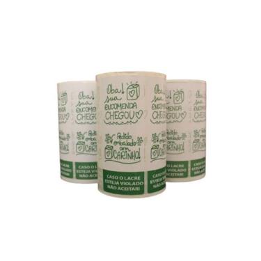 Imagem de Etiqueta Lacre 100x40 Com Picote /Oba sua encomenda Chegou Cor Verde -