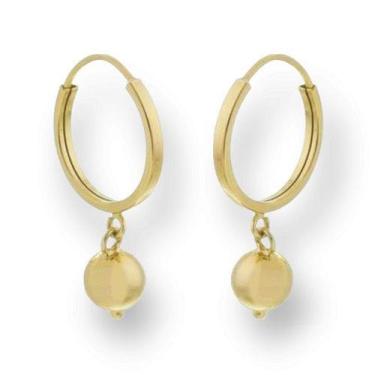 Imagem de Brinco De Ouro 18k Argola Com bola 5mm - Elegancy Joias