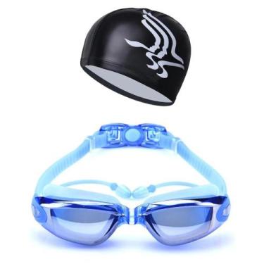 Imagem de Kit Óculos e Touca Para Natação Zhenya Masculino Feminino - Poolsy, Az