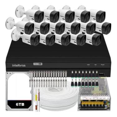 Imagem de Kit Cftv Monitoramento 16 Cameras Segurança Intelbras Mhdx 1216 6 Tera