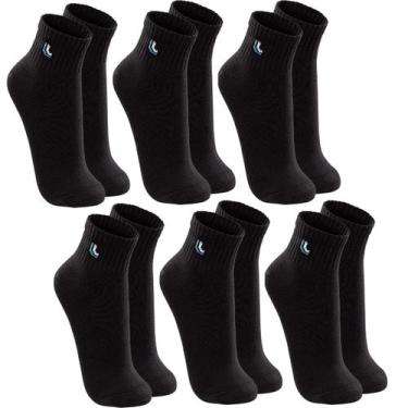Imagem de Kit 6 Pares Meia Lupo Cano Médio Tam 41-44 Esporte Pretas