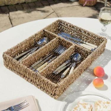 Imagem de Porta Talher e Organizador Natural Seagrass 13X24Cm Rafimex
