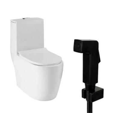 Imagem de Kit Vaso Sanitário Monobloco Amazonita e Ducha Higiênica para Banheiro