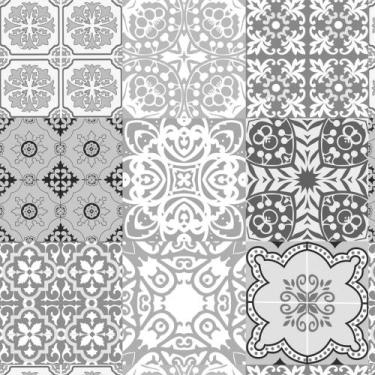 Imagem de Papel de parede azulejo autocolante cinza retrô ref: dpaz41 - DecoraPl