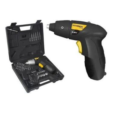 Imagem de Parafusadeira a bateria 4,8v com acessorios e maleta hammer