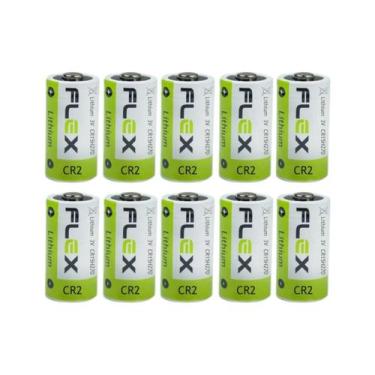 Imagem de Kit C/10 Baterias Pilha Cr2 3v P Câmeras E Sensor De Infra - FLEX