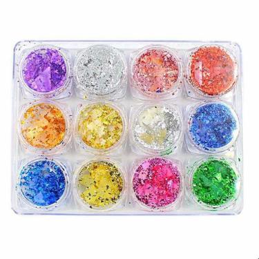 Imagem de Madre perola com foil colorido para unhas encapsuladas gel fibra porce