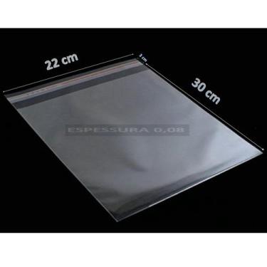 Imagem de Saco Adesivado Plastico Transparente 22x30 C/ 100 Unidades - B&K