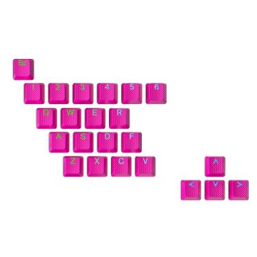 Imagem de Ranked Conjunto de teclas de borracha | Double Shot translúcido | Perfil OEM para teclado mecânico de jogos (rosa neon, 23 teclas)