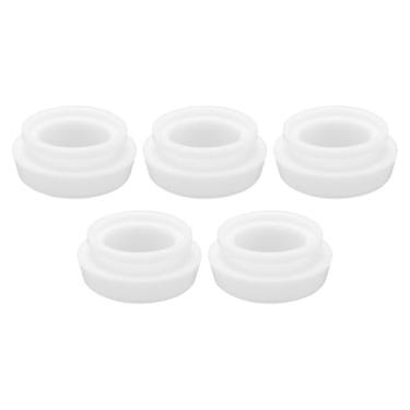 Imagem de HARFINGTON 5 peças 18-7 TIG juntas de copo isolador de lente de gás resistente a altas temperaturas PTFE TIG acessórios de soldagem vedação de isolamento para tocha de soldagem WP-17 18 26