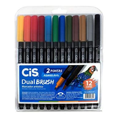 Imagem de Marcador Artístico Aquarelável 2 Pontas, CiS, Dual Brush, 56.7200, 12 Cores