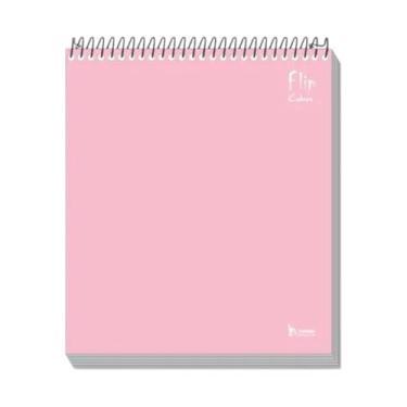 Imagem de Caderno Flip Rosa Capa Dura 1 matéria 80 Folhas