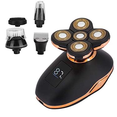 Imagem de Barbeador Elétrico, 5 Cabeças de Corte para Contornos Faciais, Aparador Multifuncional, Carga Rápida USB, à Prova D'água, para Barba, Cabelo, Pelos do Nariz, Limpeza Facial