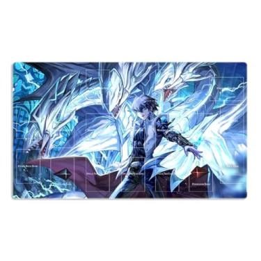 Imagem de Novo mouse pad Yugioh Playmat Kaiba Seto azul dragão branco TCG CCG Yugioh tapete de jogo de cartas colecionáveis + bolsa grátis (ZD039-28)
