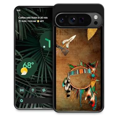 Imagem de CARLOCA Capa compatível com Google Pixel 9 Pro, design com estampa indiana de ponta de flecha nativa americana para meninas, à prova de choque, antiarranhões, capa traseira de policarbonato rígido