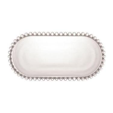 Imagem de Travessa Cristal Oval Pearl 24 cm x 12 cm x 2 cm Wolff, Transparente