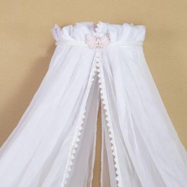 Imagem de Mosquiteiro de Voil Dossel de Parede Borboleta Perola Branca - Amora C