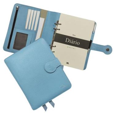 Imagem de Agenda Meu Diário Couro 159-R Raffai Couros, Azul Turquesa