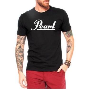 Imagem de Camiseta Pearl Logo Baterista Drums Bateria Rock Camisa Masculina - SE
