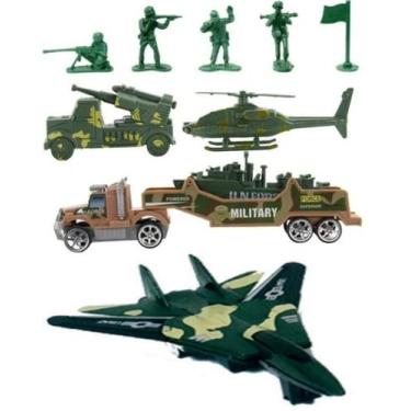 Imagem de Soldadinho plástico veiculos militar tanque blindado avião caça guerra