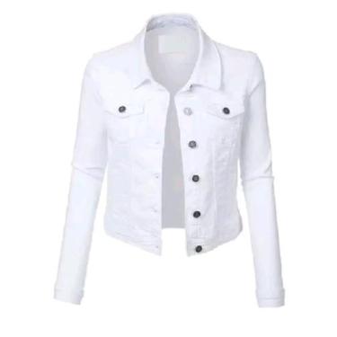 Imagem de Jaqueta Branca Sarja Feminina - Mandalun, Branco, M