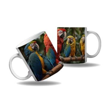 Imagem de Caneca Presente Aves Coloridas Araras Cores Zoo Pássaros 3 - Enjoy Sho