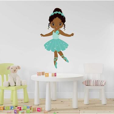 Imagem de Adesivo De Parede Bailarina Roupa Verde Tiffany