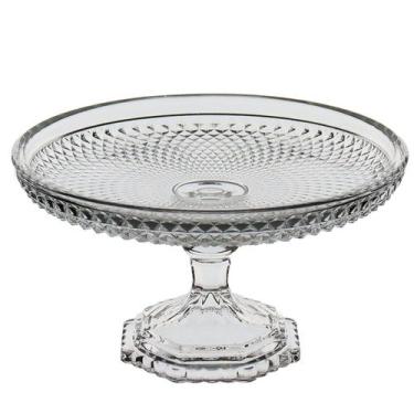 Imagem de PRATO BOLO BOLEIRA REDONDO HOME&CO COM PÉ VIDRO 10x17x17cm TRANSPARENT