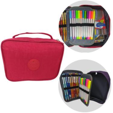 Imagem de Estojo Escolar Grande 100 Lápis 25 Organizador Caneta Lançamento 2023 