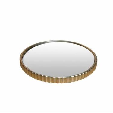 Imagem de Bandeja Espelhada Decorativa Redonda Banheiro Penteadeira - MM, Dourad