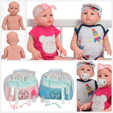 Imagem de Kit 2 Bebê Reborn Gêmeos Abigail Menina Menino Com Kit Itens - Cegonha