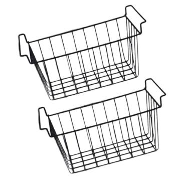 Imagem de Ｂｅｓｇａ 2x Freezer Organizador Bin Cesta de Arame Portátil Doméstico Grande Geladeira Cesta Despensa Bin para Apartamento Hotel Dormitório, 42.5cmx24.5cmx20cm