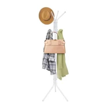 Imagem de Cabideiro Mancebo Piso Em Aço Inox 8 Ganchos 45cm Branco - WESTERN, CA