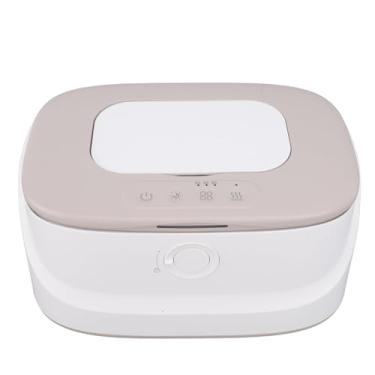 Imagem de Aquecedor de lenços umedecidos para bebês e dispensador de lenços umedecidos para bebês, aquecedor de lenços umedecidos para bebês com luz noturna e 3 modos de aquecimento (Cinza)