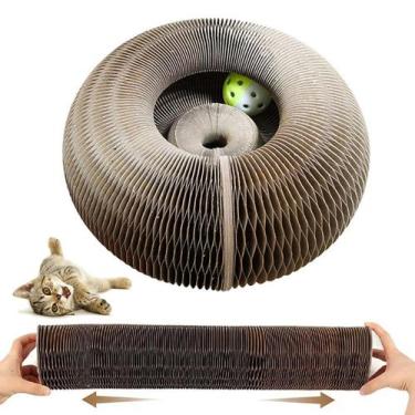 Imagem de Arranhador Magico Gato Felino Pet Brinquedo Bola Guizo Dobravel Multi 