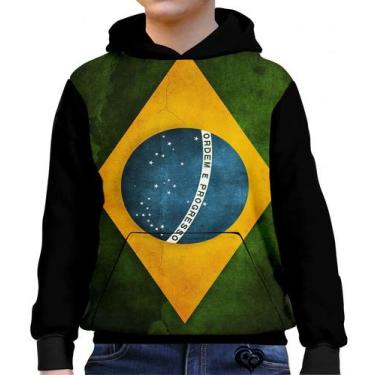 Imagem de Moletom Brasil Infantil Bandeira UNISSEX blusa casaco Roupa - Alemark,