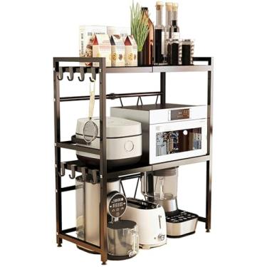 Imagem de loyalKBS Prateleira Extensível de Metal para Forno de Micro-ondas, 2 Camadas, Aço Inoxidável, Suporte para Panela de Arroz, Contém 3 Camadas