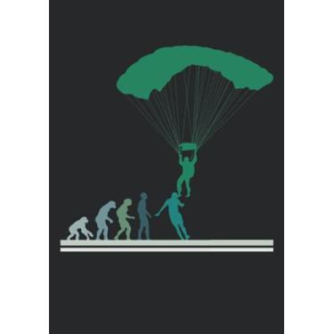 Imagem de Notizbuch A5 kariert mit Softcover Design: Fallschirmspringer Evolution Fallschirm Skydiving Skydiver: 120 karierte DIN A5 Seiten