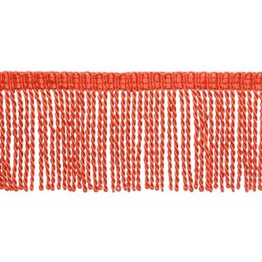 Imagem de DÉCOPRO Acabamento fino de franja de lingote de 7,5 cm com cabeçote decorativo de malha, coleção básica # BFT3, laranja Demolidor #35, pacote econômico de 5 jardas (4,5 m)