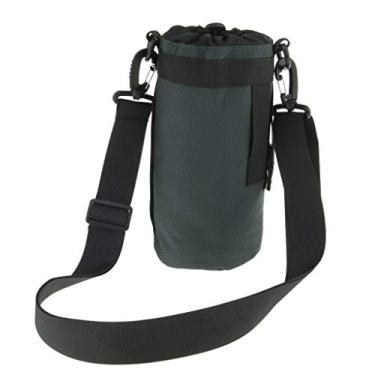 Imagem de CUTICATE Bolsa de manga de suporte para garrafa de água para garrafas de 1,5 L, com alça de ombro removível, para acampamento ciclismo caminhada jogging - cinza