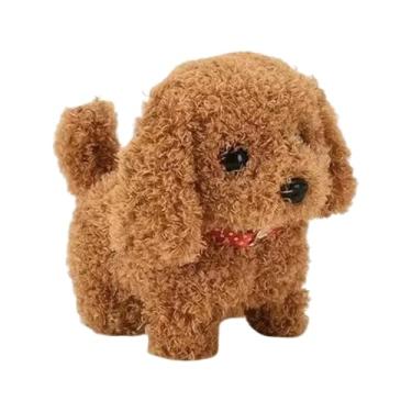 Imagem de Filhote de cachorro de pelúcia ambulante interativo,Filhote de cachorro de pelúcia ambulante,Brinquedos interativos para cães de pelúcia para cachorros e robôs - Cachorro de brinquedo de pelúcia
