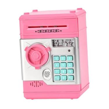 Imagem de menolana Cofrinho eletrônico, caixa de economia, brinquedo, desenvolvimento inicial, código de senha eletrônico educacional, banco de dinheiro para crianças, Rosa Escuro