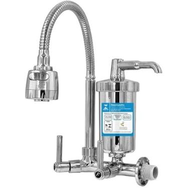Imagem de Torneira Flexível de Inox Com Filtro Para Cozinha Instalação de Parede - Ouro Metais