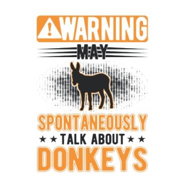 Imagem de Esel Notizbuch: May spontaneously talk about Donkeys Maultier Esel / 6x9 Zoll / 120 linierte Seiten